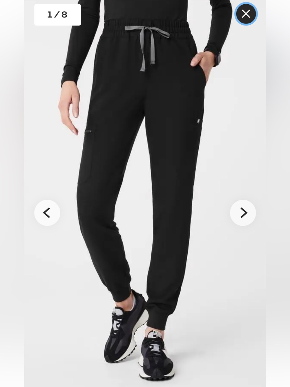 Figs Black Drawstring Cargo Joggers